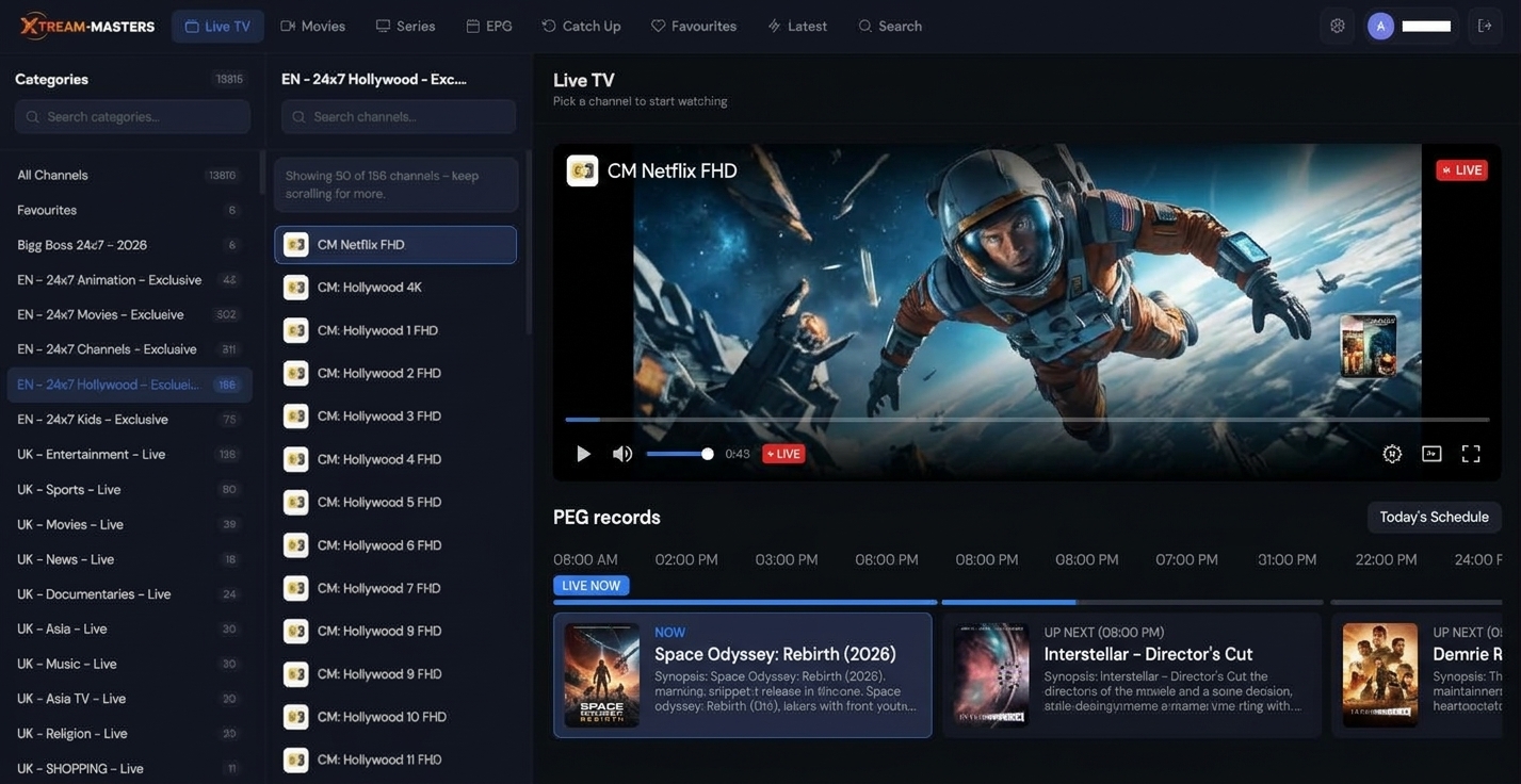 Xtream-Masters Web Player - Addon